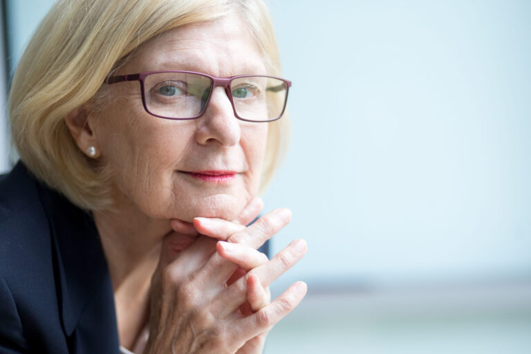 Close up of confident senior businesswoman